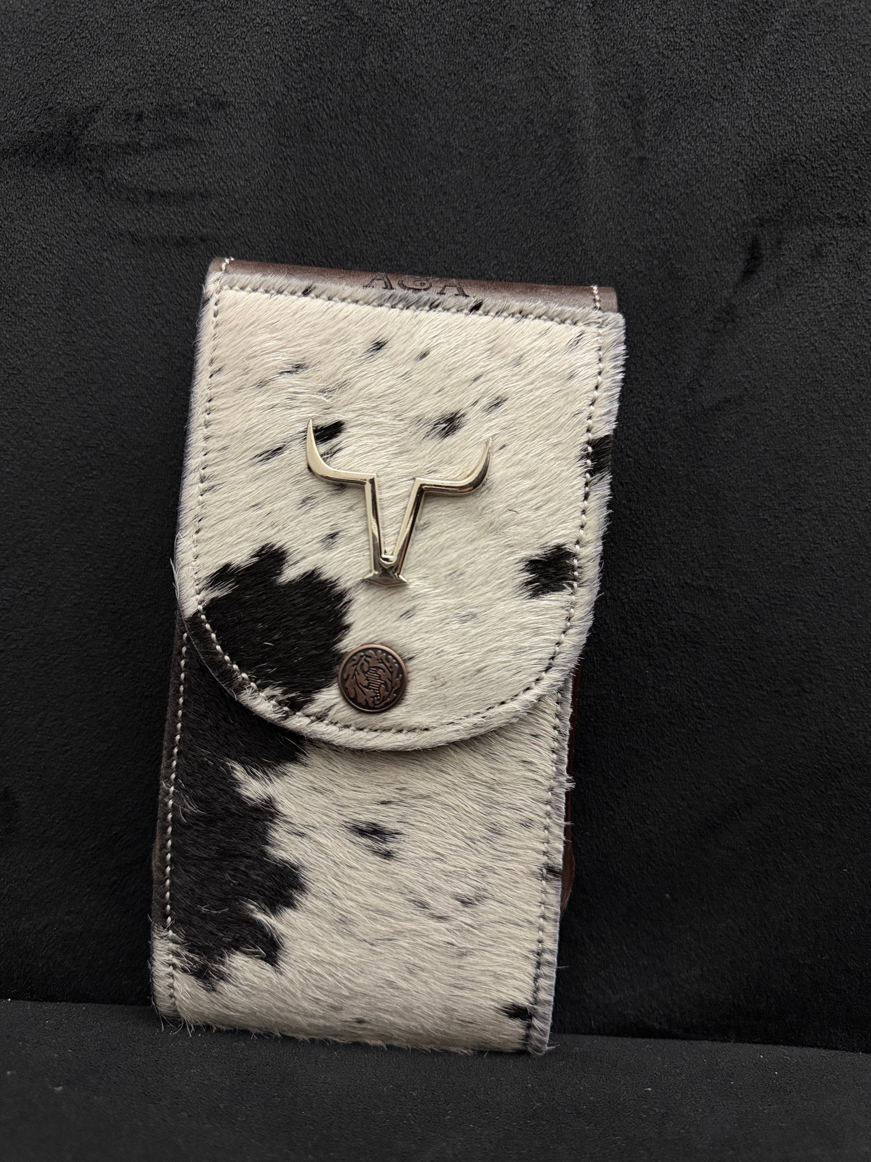 Funda para teléfono de pelo de vaca